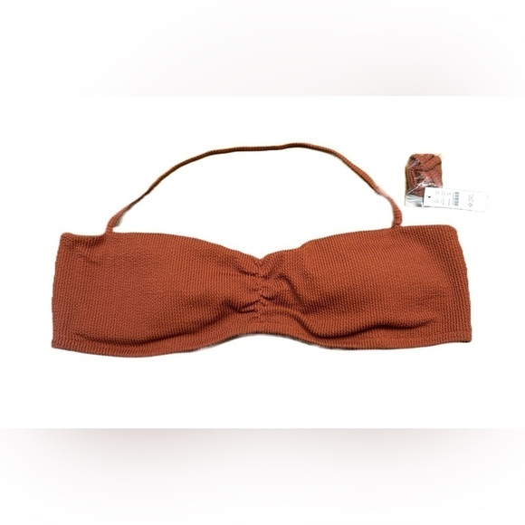 NWT J. Crew Scrunchie Sweetheart Bikini Top in Terracotta with 2 Straps, Size 3X - Picture 6 of 15